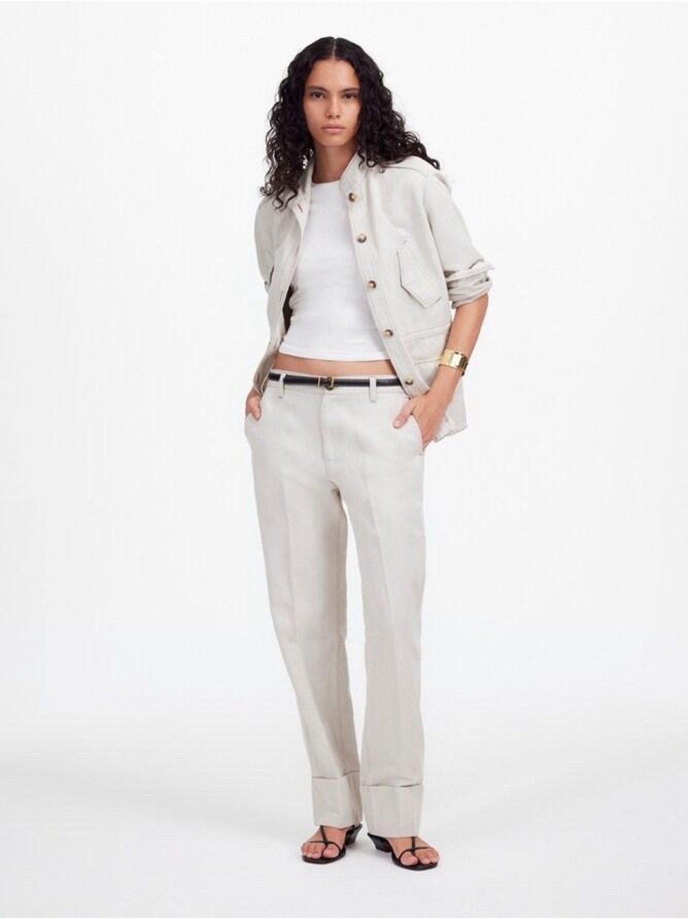 Madewell The Dean Easy Straight Pant - Off-White/Cream